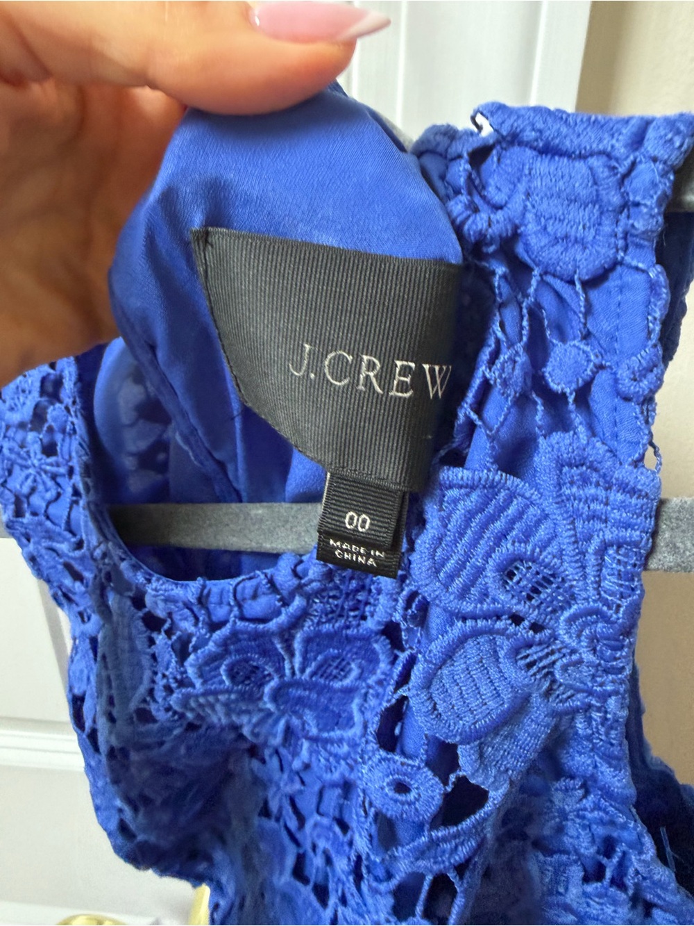 J. Crew Cobalt Blue Floral Lace Midi Dress - Picture 5 of 8